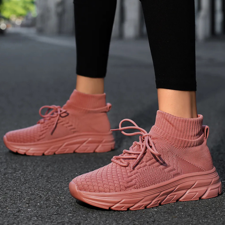 Trendy Ladies Sneakers - Elara-Dark red-2.5-The Livary