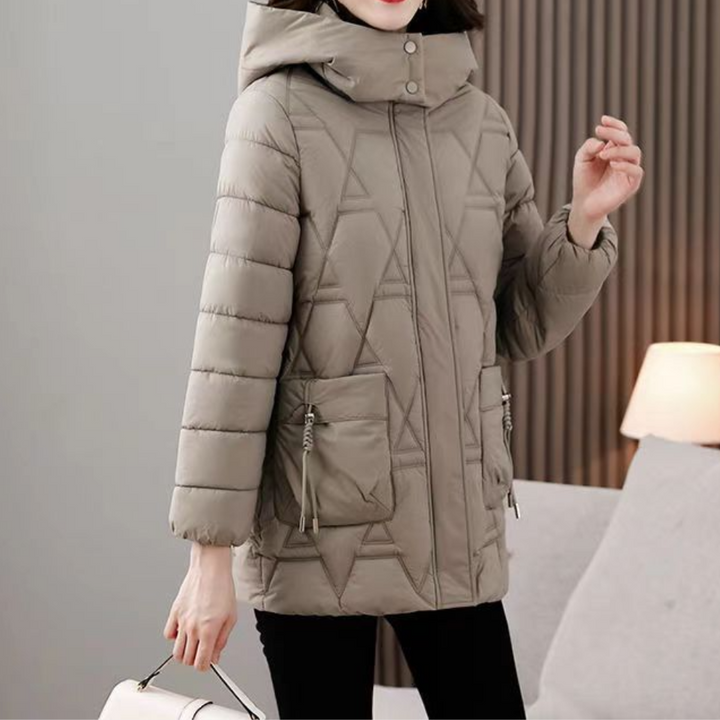 Stylish Quilted Ladies Jacket - Romy-Khaki-XS-The Livary