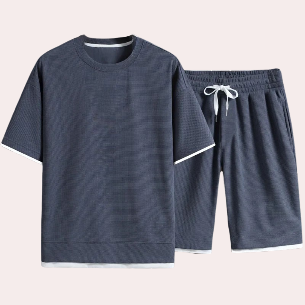 Casual Two-Piece Summer Set for Men - Jules-Grey-S-The Livary