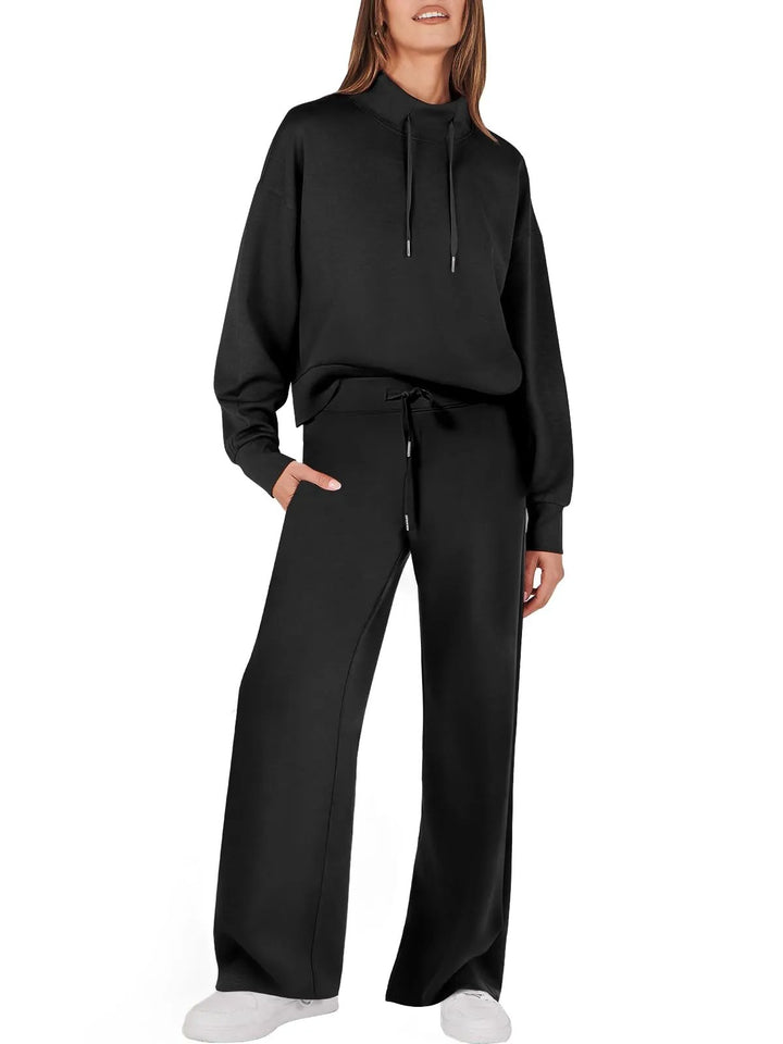 Trendy Ladies Clothing Set - UrbanEase-Black-S-The Livary