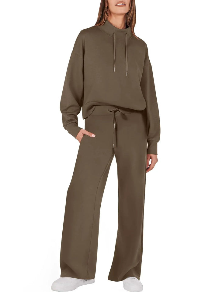 Trendy Ladies Clothing Set - UrbanEase-Brown-S-The Livary