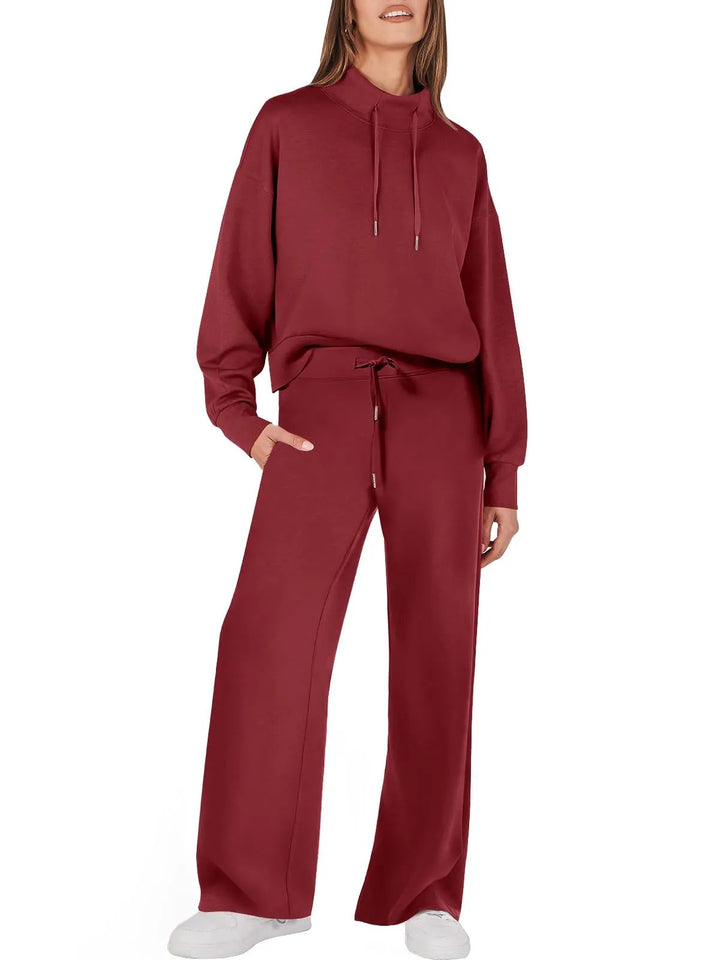 Trendy Ladies Clothing Set - UrbanEase-Red-S-The Livary