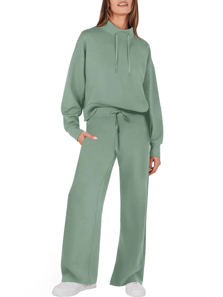 Trendy Ladies Clothing Set - UrbanEase-Green-S-The Livary