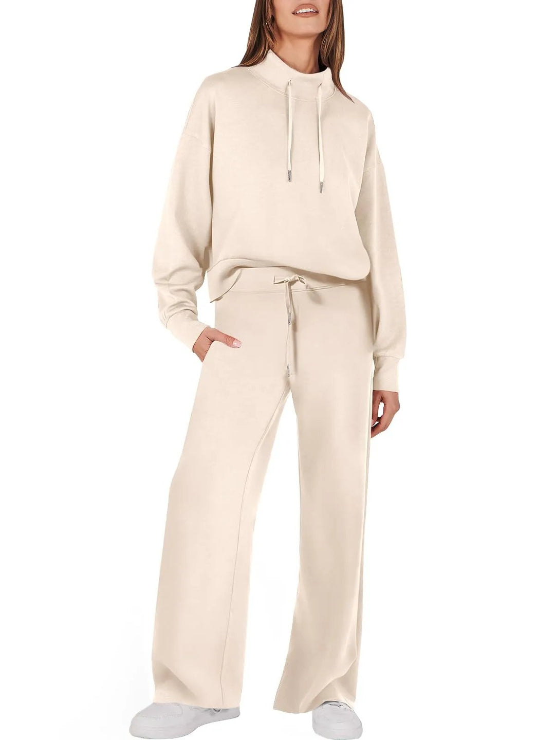 Trendy Ladies Clothing Set - UrbanEase-Apricot-S-The Livary