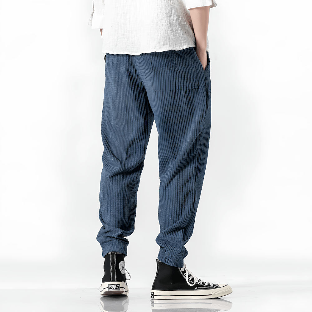 Unisex Ribbed Corduroy Trousers – Renji-Blue-S-The Livary