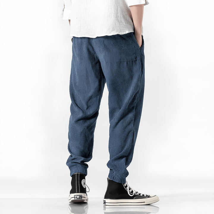 Unisex Ribbed Corduroy Trousers – Renji-Blue-S-The Livary