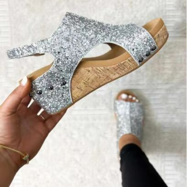 Orthopaedic comfort sandals for women – Mirella-Silver-3-The Livary