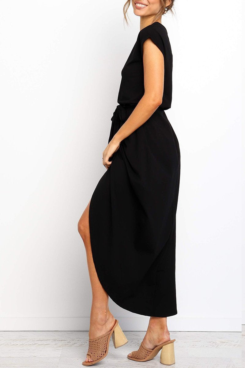 Casual midi dress - Isabella-Black-S-The Livary