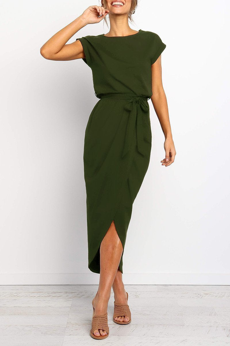 Casual midi dress - Isabella-Green-S-The Livary