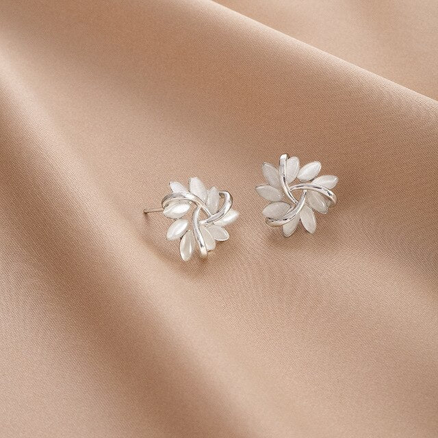 Opal Petal Earrings - Florina-Silver-The Livary