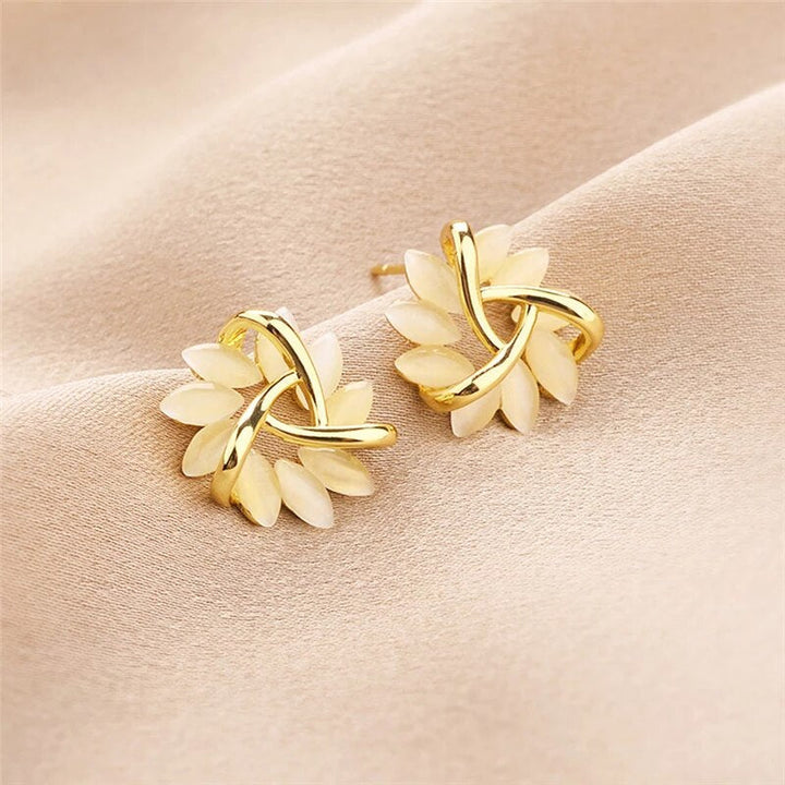 Opal Petal Earrings - Florina-Gold-The Livary