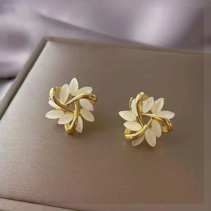 Opal Petal Earrings - Florina-Gold-The Livary