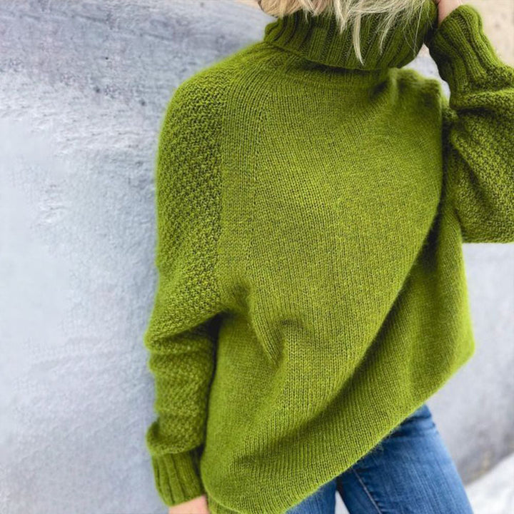 Bright Green, Oversized Knitted Turtleneck - HerbstGlanz-S (36/38)-The Livary
