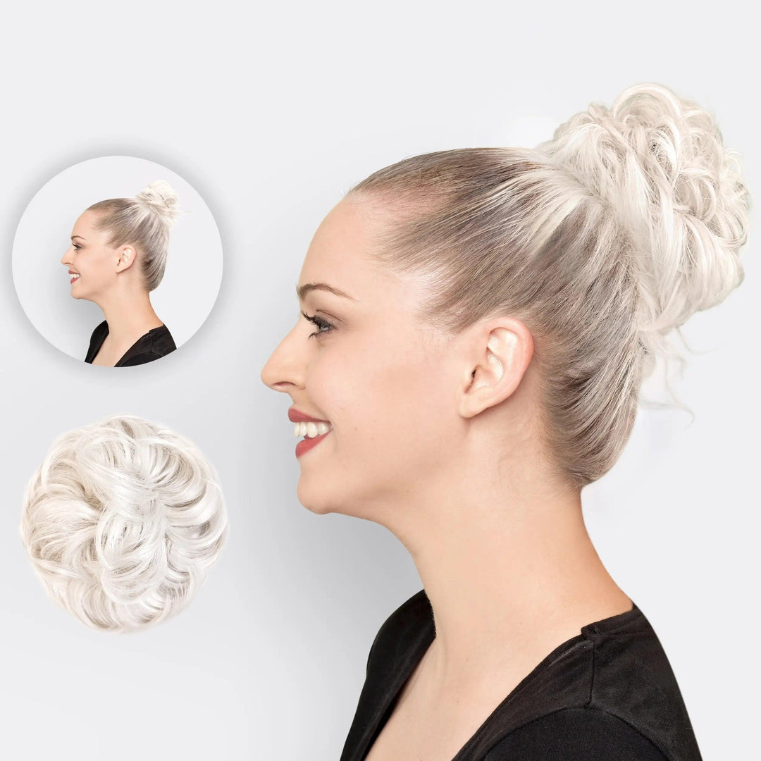 Hairextension Scrunchie – BunPop-Platinum-The Livary