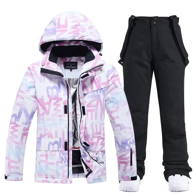 Stylish Ski Suit for Women - Aurora-Purple/Black-XS-The Livary