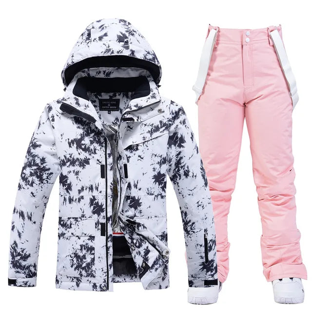 Stylish Ski Suit for Women - Aurora-Black/Pink-XS-The Livary