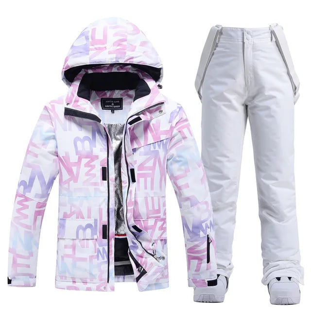 Stylish Ski Suit for Women - Aurora-Purple/White-XS-The Livary
