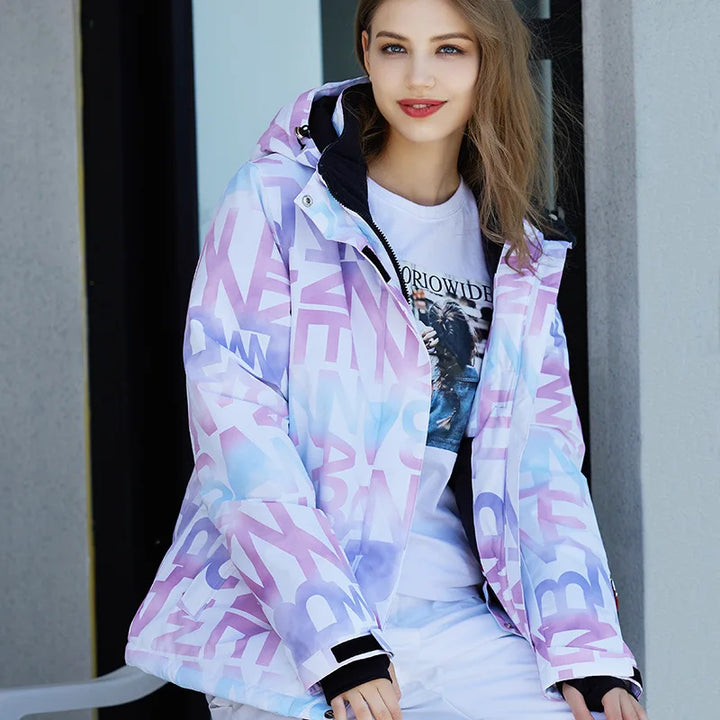 Stylish Ski Suit for Women - Aurora-Purple/Black-XS-The Livary