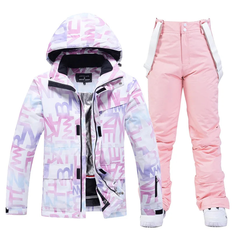 Stylish Ski Suit for Women - Aurora-Purple/Black-XS-The Livary