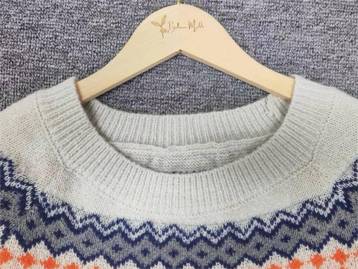 Scandinavian Trendy Sweater with Lively Pattern - NordicChic-S-The Livary