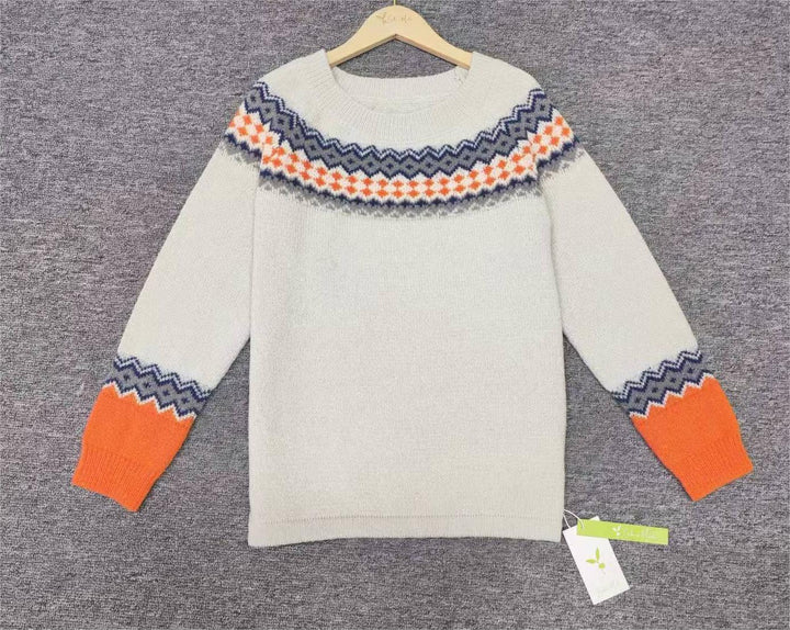 Scandinavian Trendy Sweater with Lively Pattern - NordicChic-S-The Livary