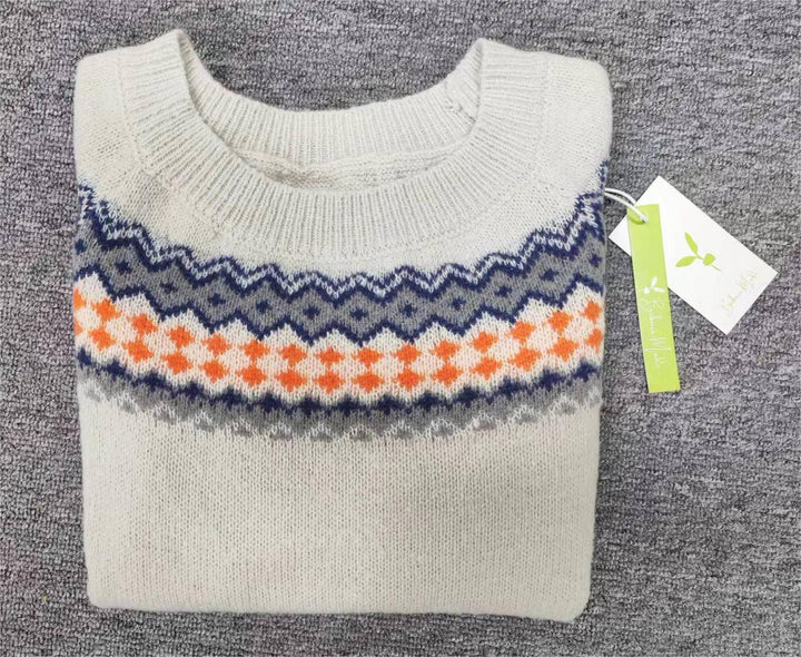 Scandinavian Trendy Sweater with Lively Pattern - NordicChic-S-The Livary