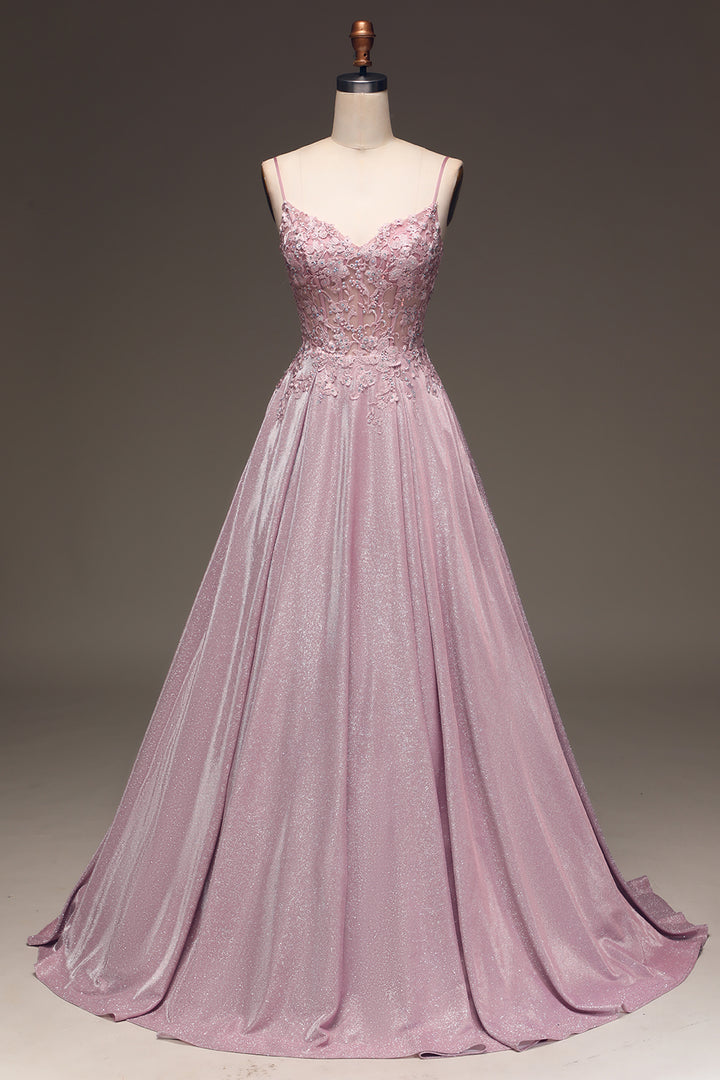 Glistening Blush A-Line Ballgown - Clara-Blush Pink-EU32-The Livary