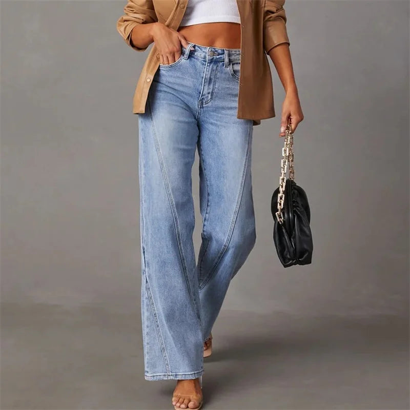 Trendy Flared Denim Jeans - Amarine-S-The Livary