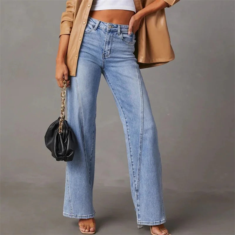 Trendy Flared Denim Jeans - Amarine-S-The Livary