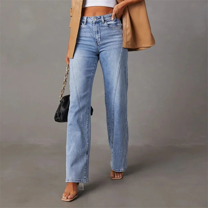 Trendy Flared Denim Jeans - Amarine-S-The Livary