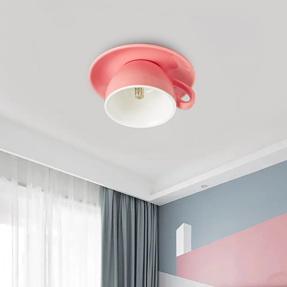 Coloured Ceramic Chandelier in Morandi Style - Viora-Pink-The Livary