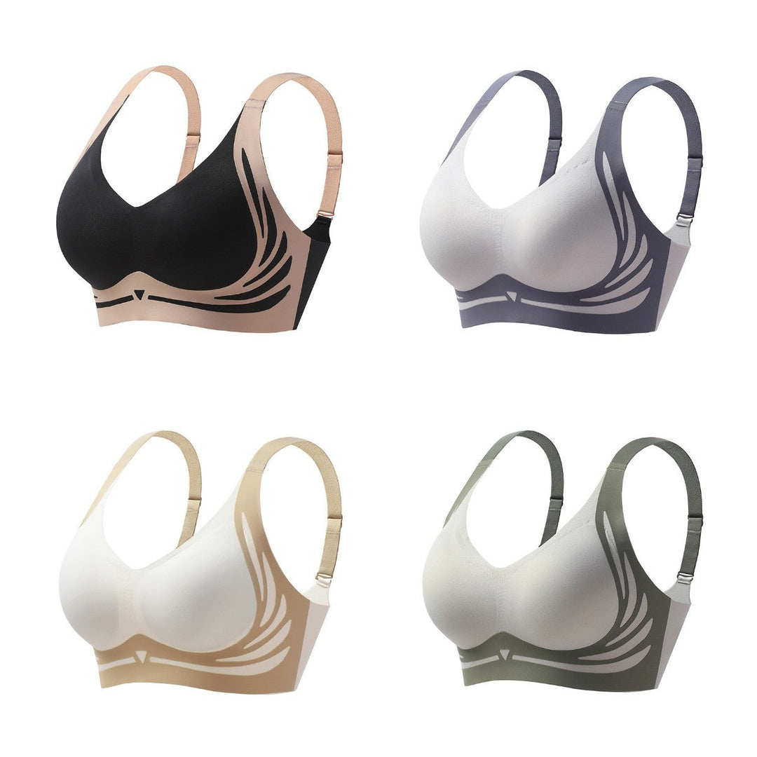Wireless Push-up Bra – ComfortLift-Green+Beige+Black+Blue (4PCS) Free shipping-M(BC)(45-55KG)-The Livary