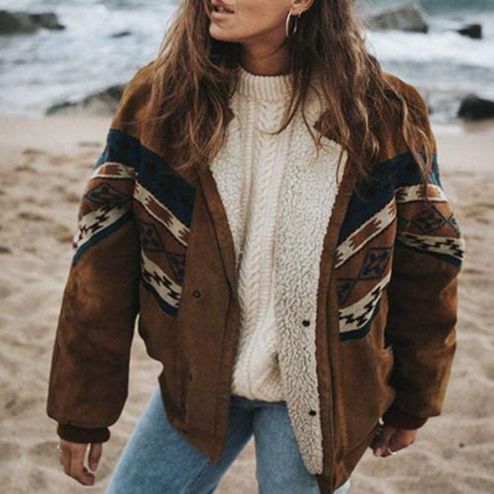 Warm Retro Plush Winter Coat - Daisy-Brown-S-The Livary