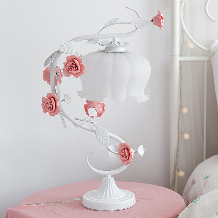 Charming Rose Lighting Lamp - Rosa-White-The Livary