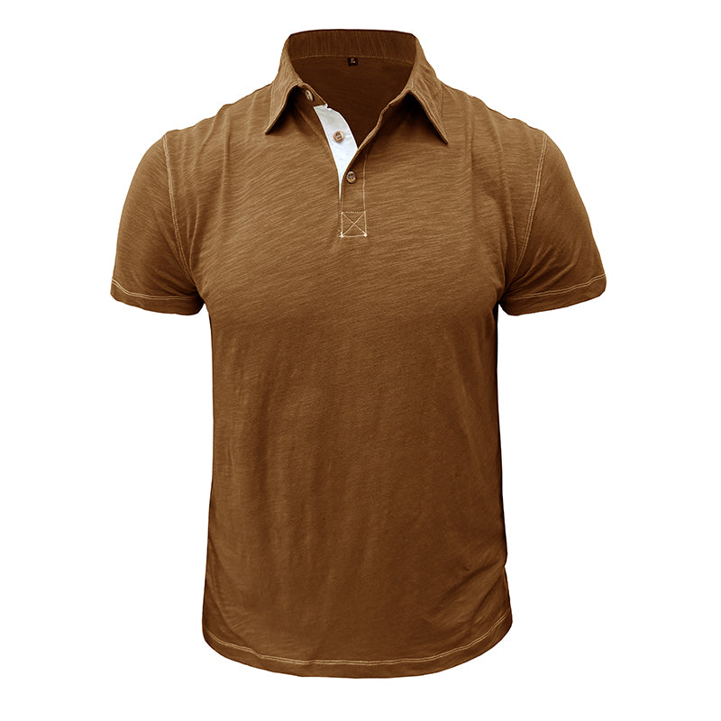 Men's Polo Shirt made of Soft Cotton – Matteo-Brown-S-The Livary
