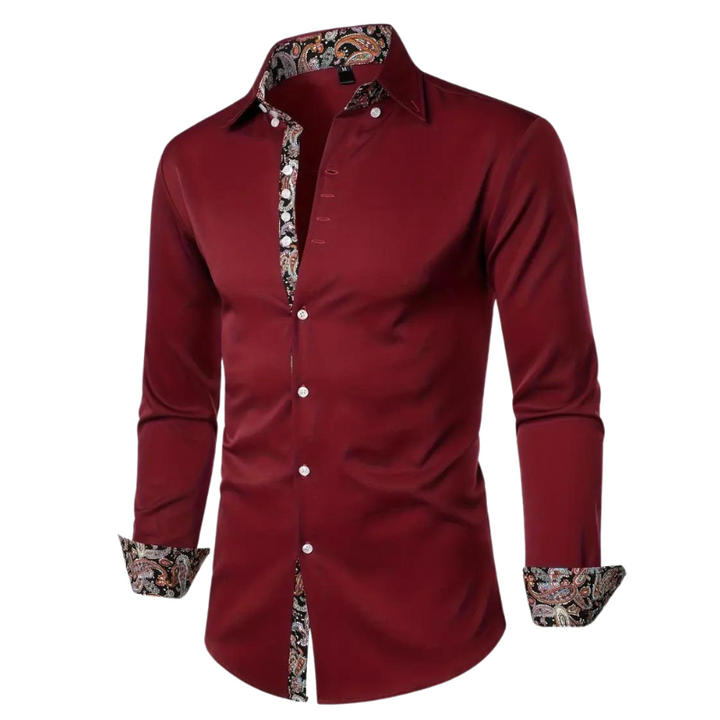 Elegant party shirt for men – Matteo-Wine red-S-The Livary
