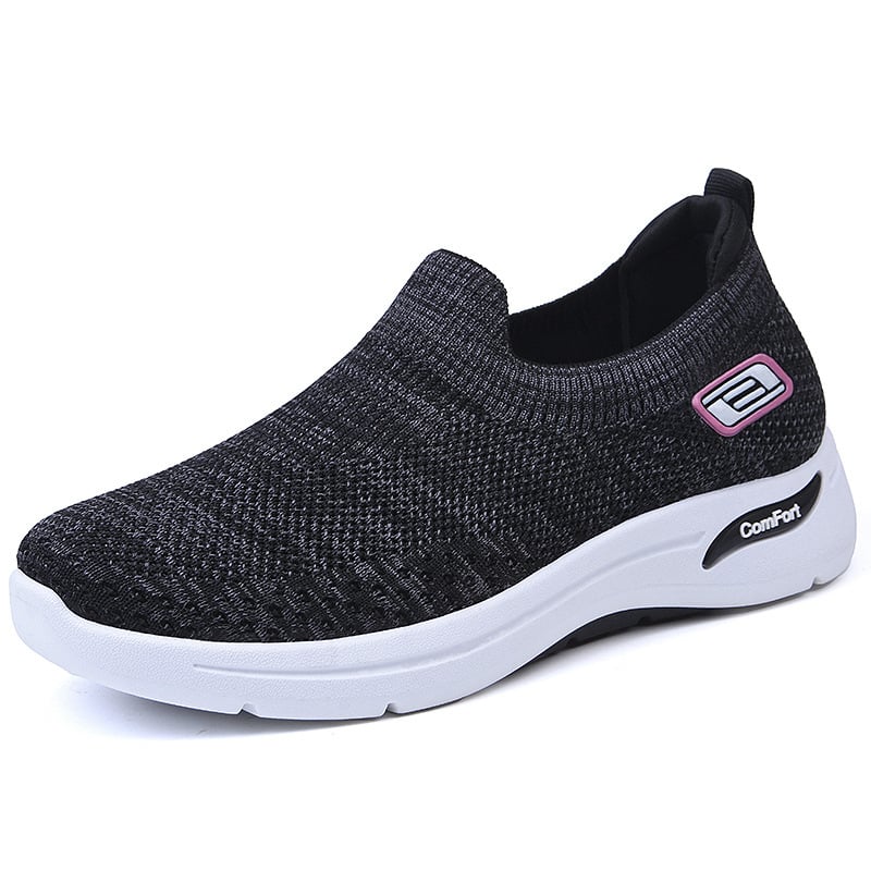 Orthopaedic Women's Cushion Sneakers - NovaStride-Black-4.5-The Livary