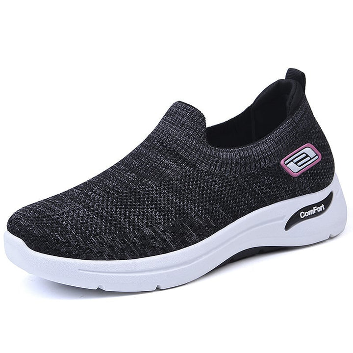Orthopaedic Women's Cushion Sneakers - NovaStride-Black-4.5-The Livary