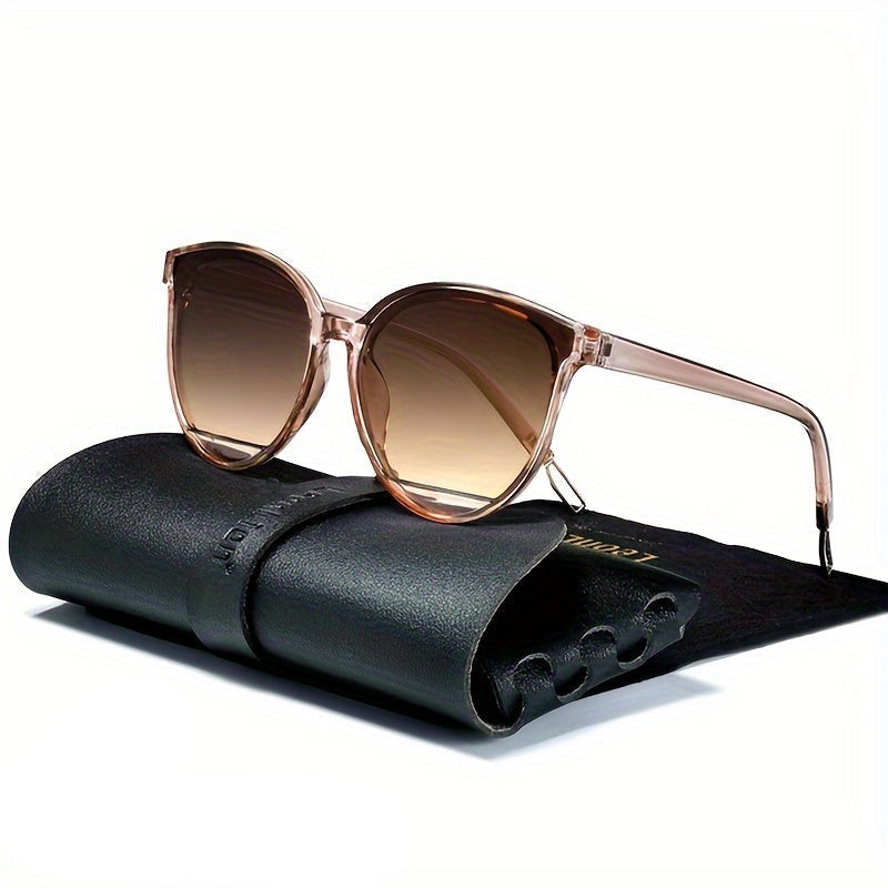 Fashionable women's sunglasses with UV protection – Livia-Tea glass frames-The Livary