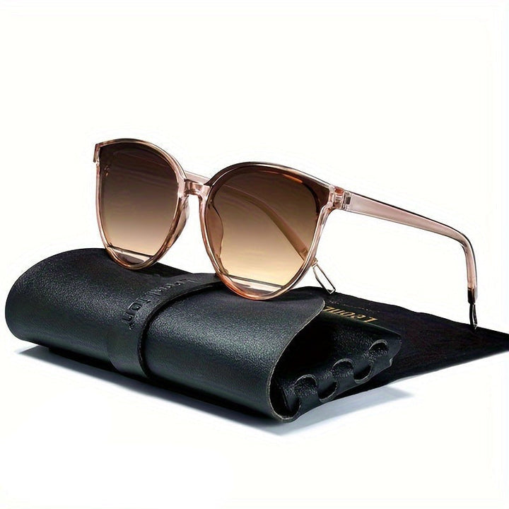 Fashionable women's sunglasses with UV protection – Livia-Tea glass frames-The Livary