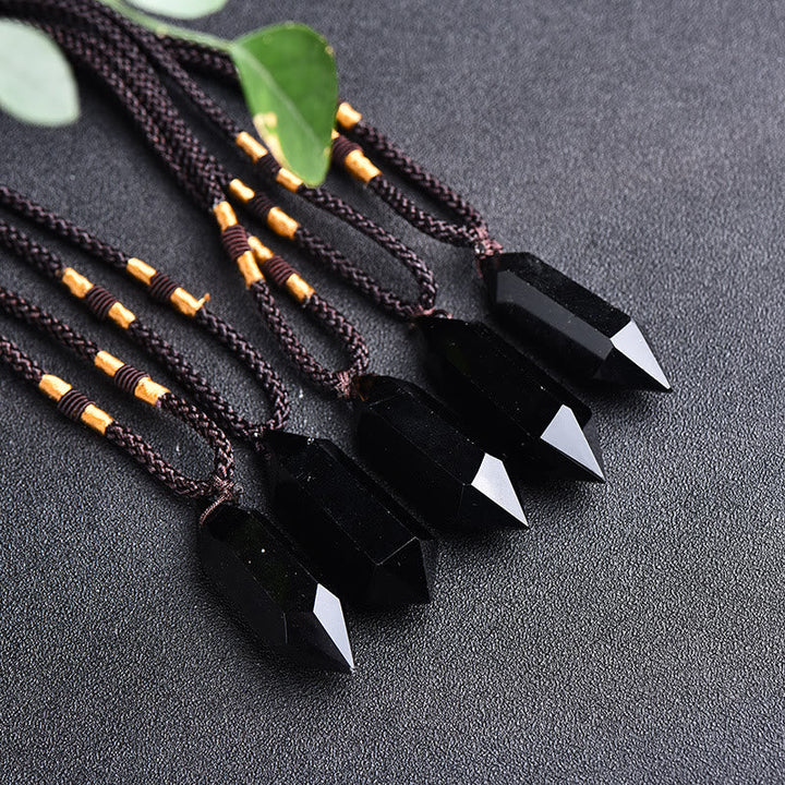 Natural Crystal Amethyst Healing Necklace - Lyra-Obsidian-The Livary