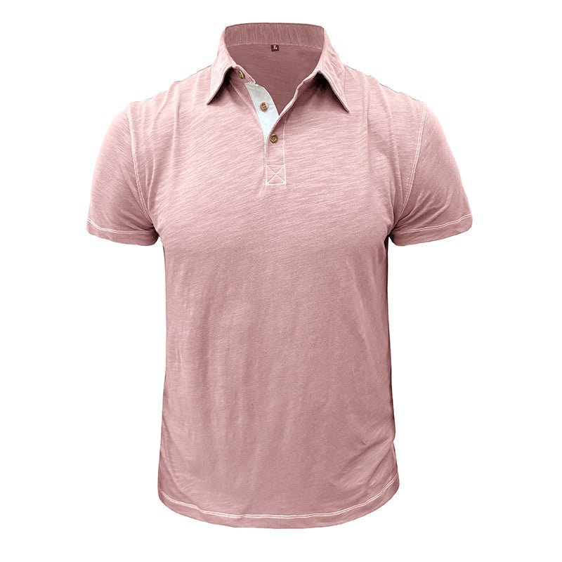 Men's Polo Shirt made of Soft Cotton – Matteo-Pink-S-The Livary
