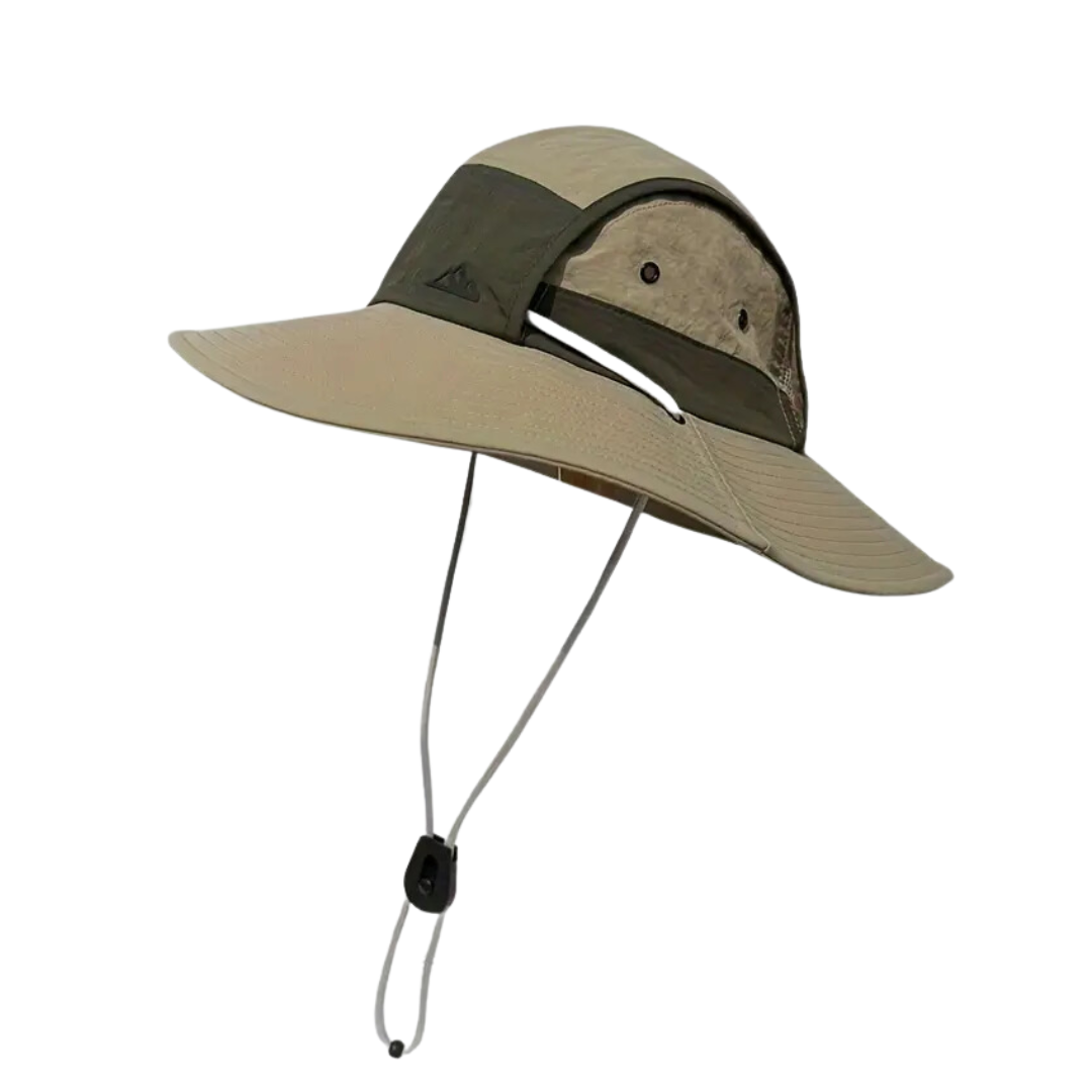 Foldable outdoor sun hat with UV protection – SunGuard Explorer-Khaki-The Livary
