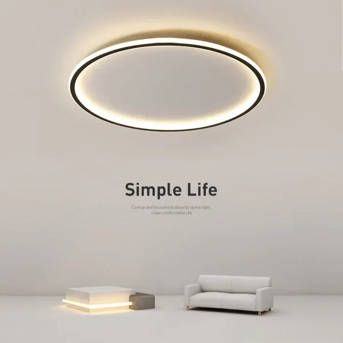 Scandinavian Round Ceiling Lamp - AuroraSphere
