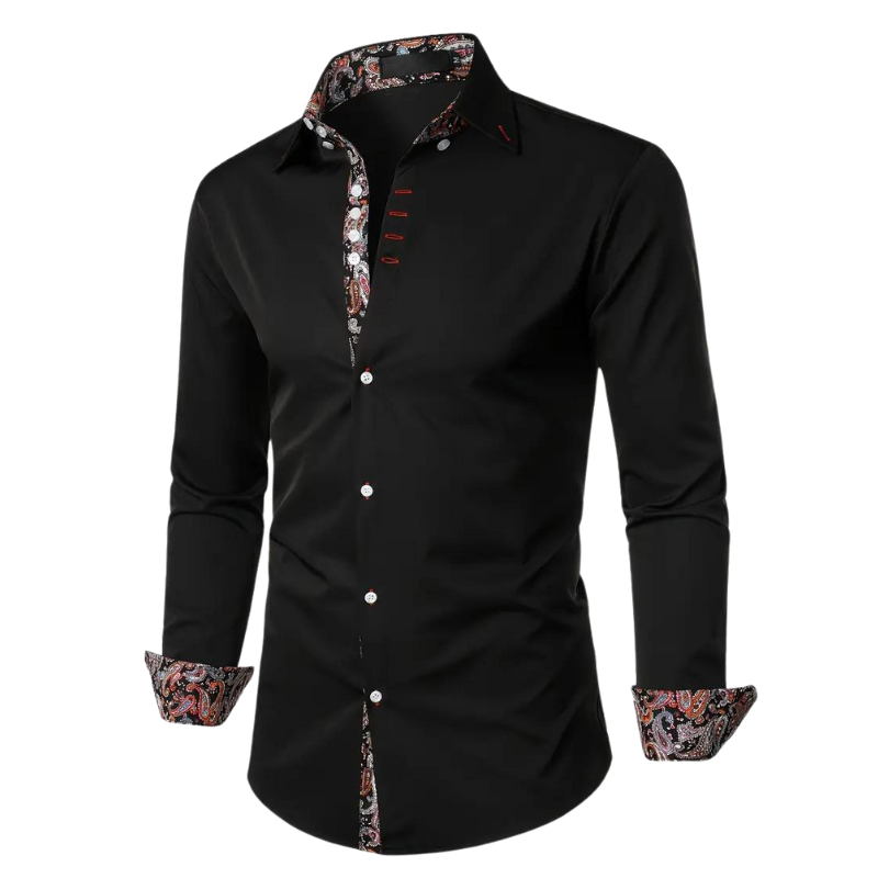 Elegant party shirt for men – Matteo-Black-S-The Livary