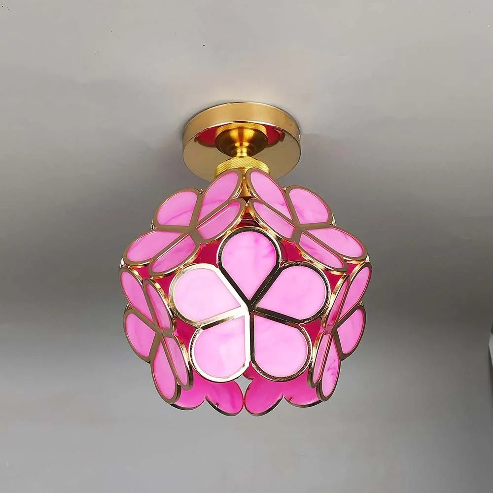 Glass Flower Ceiling Lamp - FloraGlow-Green-D7.87*H9.84 inches-The Livary