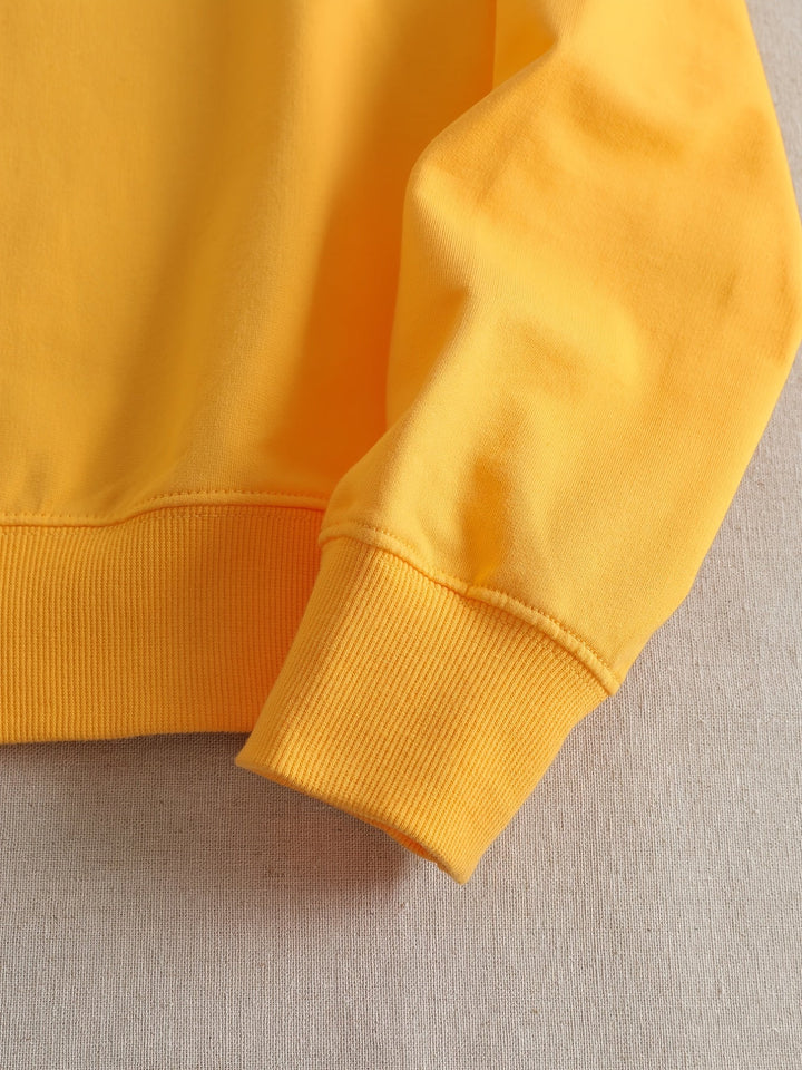 Casual Yellow Sweatshirt with Humorous Graphic Print - Elara-S-The Livary
