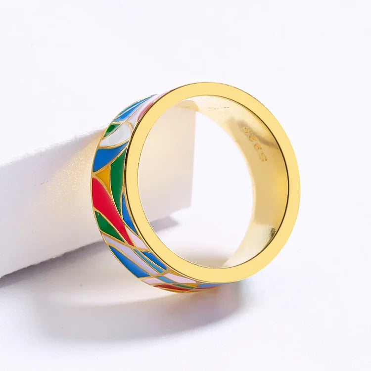 Classic Enamel Zirconia Ring - Nadia-5-The Livary