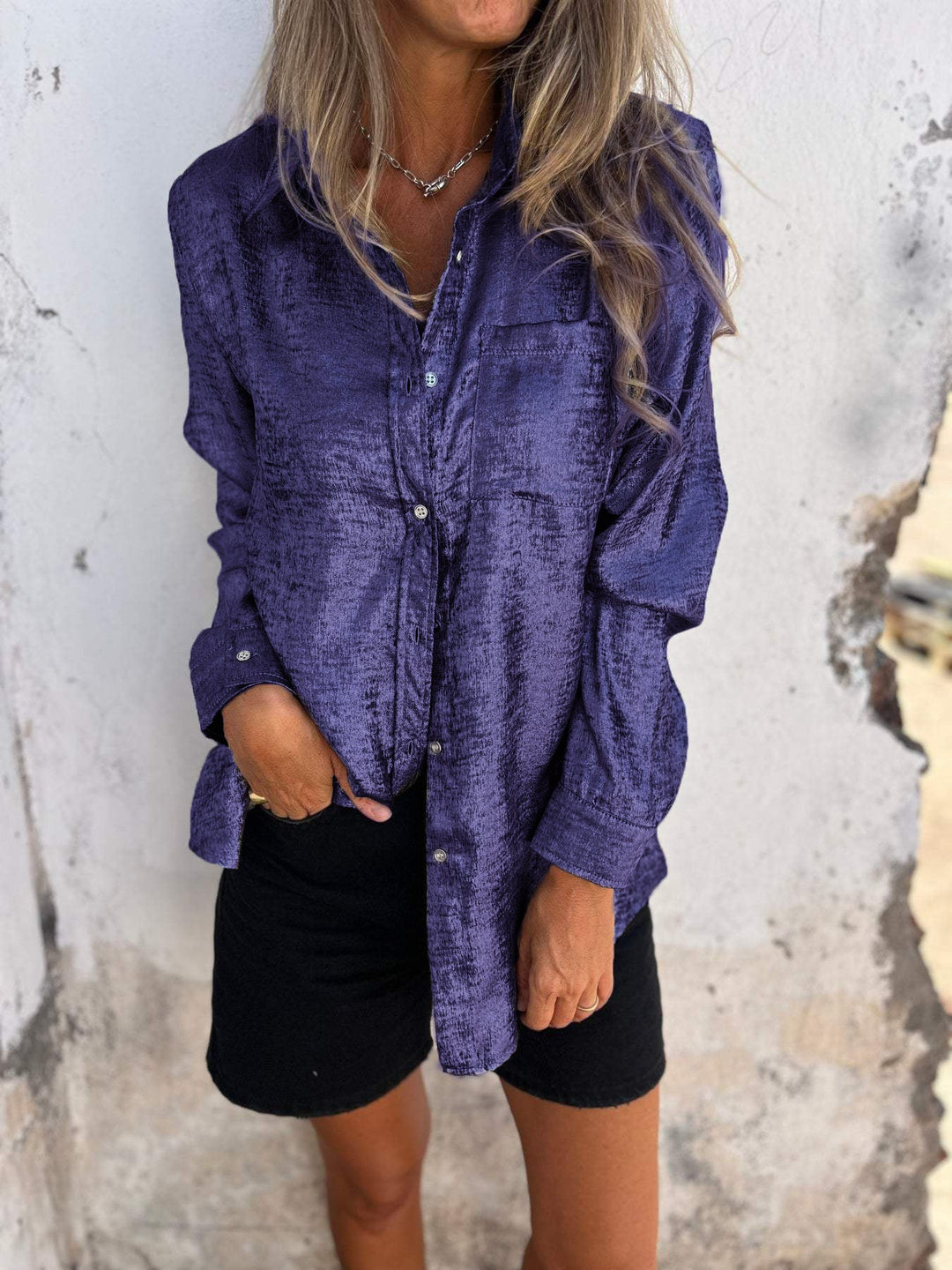 Trendy Ladies Blouse - Evelyn-Purple-S-The Livary