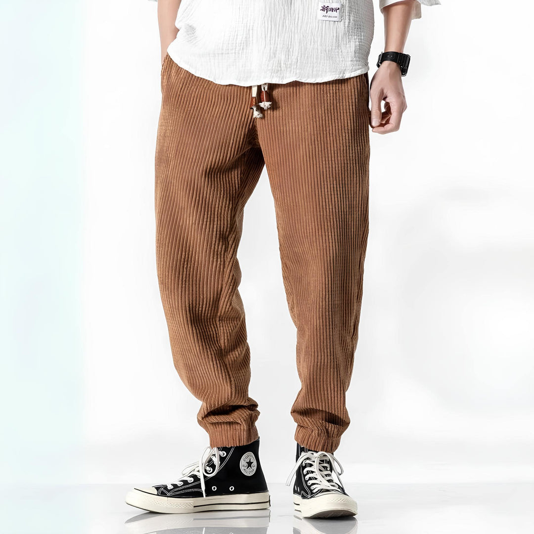 Unisex Ribbed Corduroy Trousers – Renji-Brown-S-The Livary